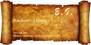 Bachor Ilona névjegykártya